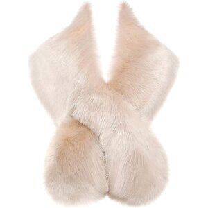 Women's Light Camel BABEYOND Faux Fur Shawl for Winter Bridal Wedding Party